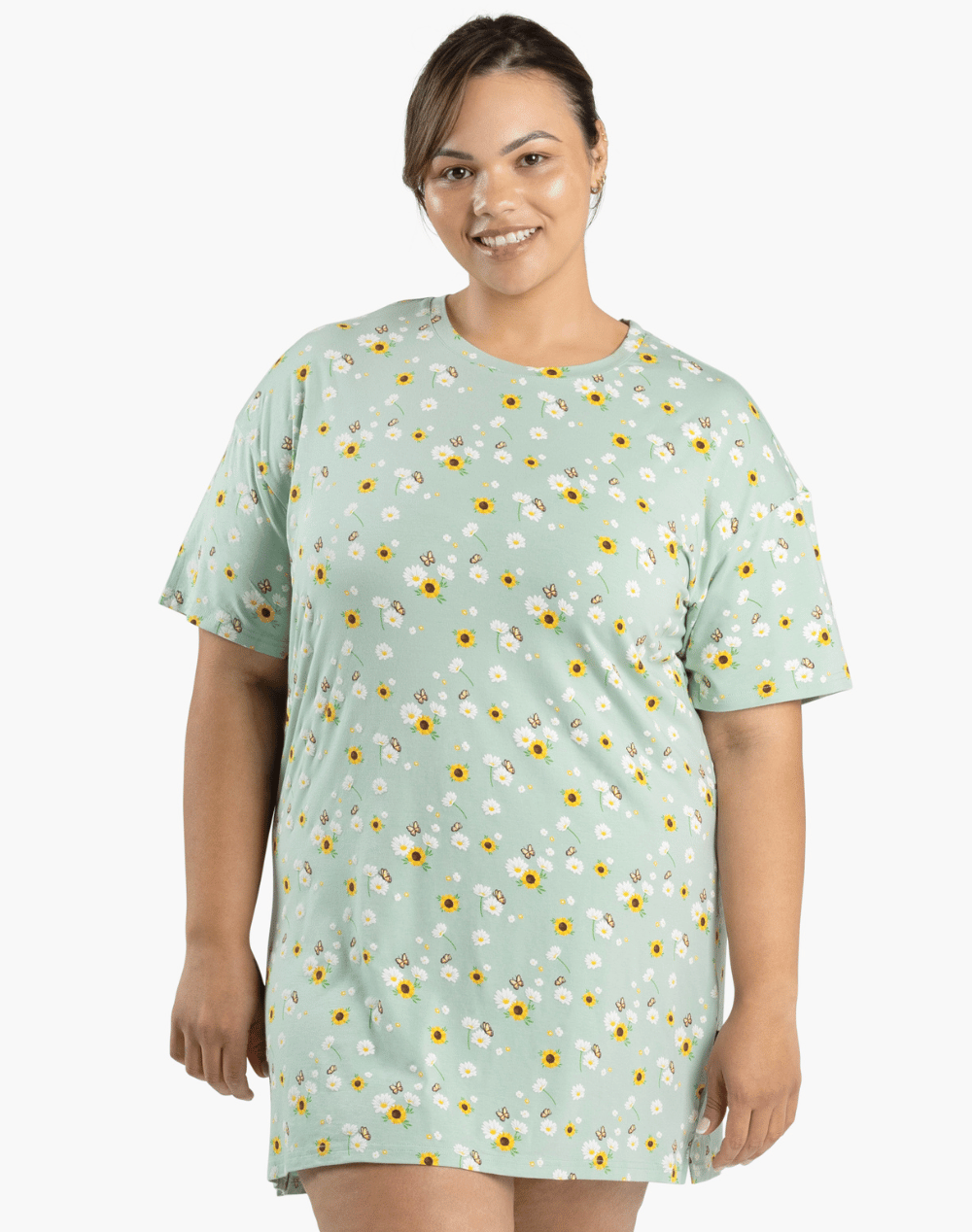 WOMENS FLOWERS JERSEY NIGHT-TEE