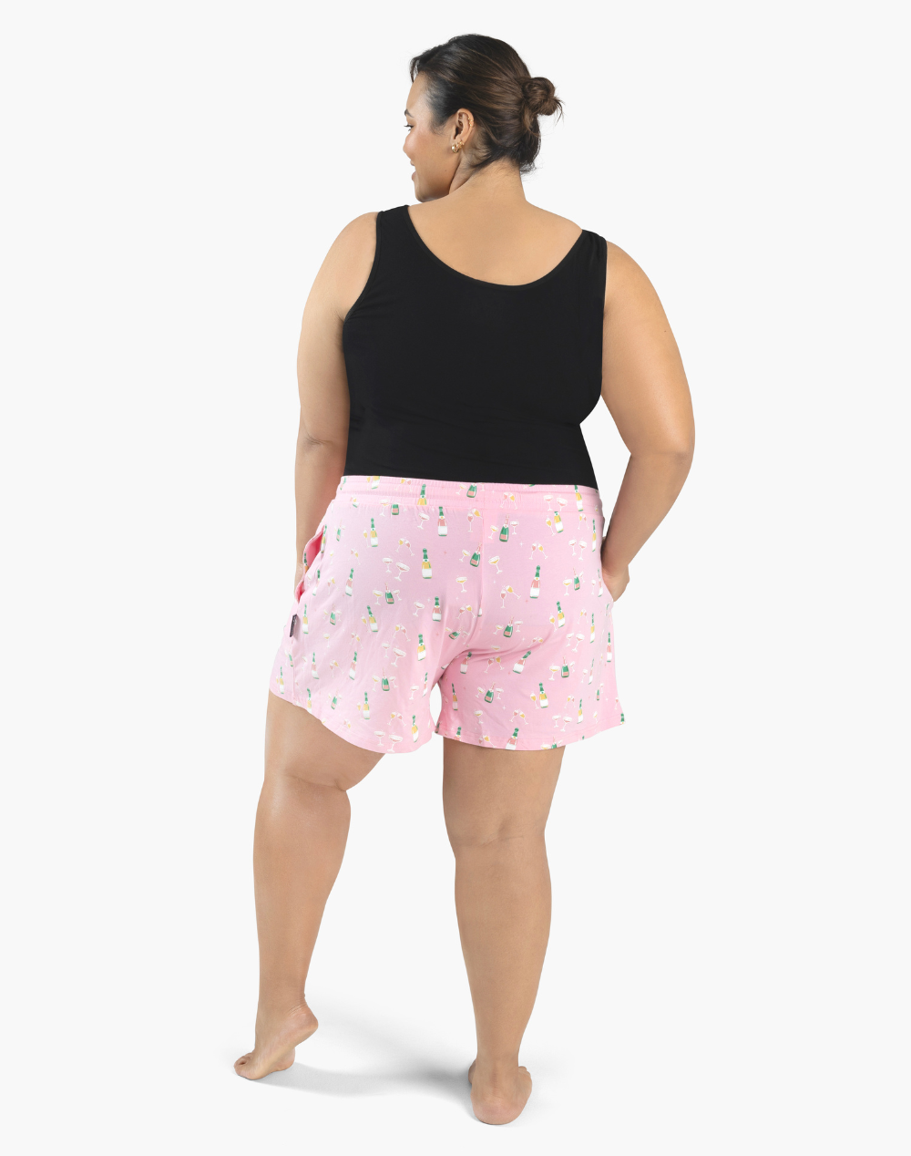 WOMENS CHAMPAGNE BUBBLES BAMBOO JERSEY SLEEP SHORT