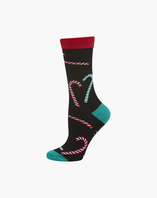 WOMENS CANDY CANE BAMBOO SOCK