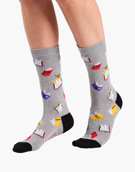 WOMENS BOOK WORM BAMBOO SOCK