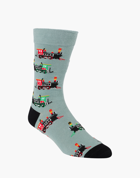 MENS STEAM TRAIN BAMBOO SOCK