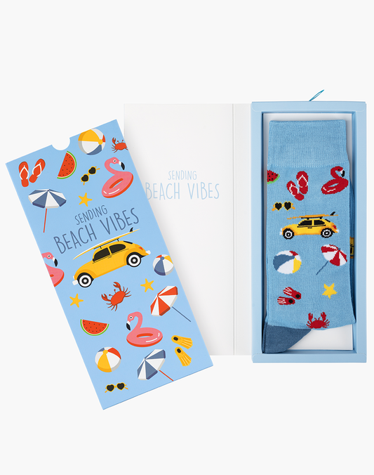 MENS BEACH VIBES BAMBOO SOCK CARD