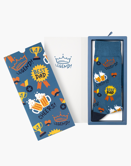 MENS BEST DAD BAMBOO SOCK CARD