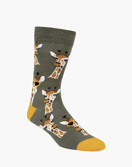 MENS COOL GIRAFFE BAMBOO SOCK