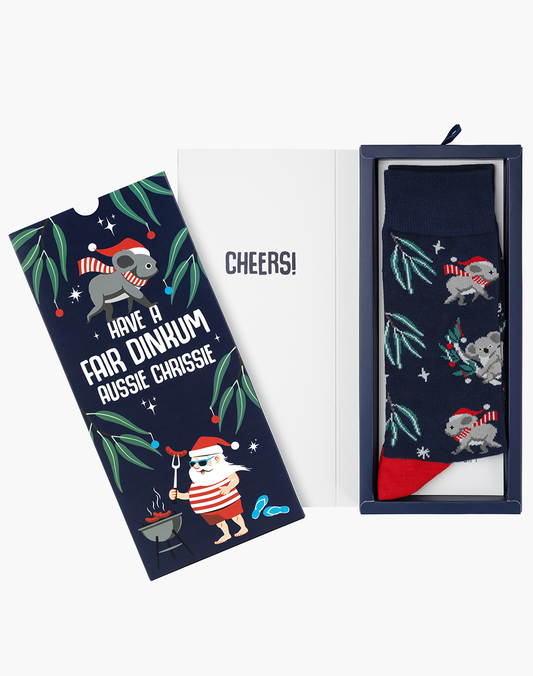 MENS CHRISSY GUMLEAF KOALA BAMBOO SOCK CARD