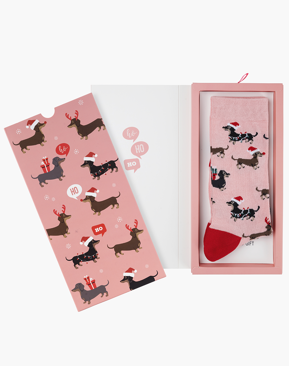 WOMENS HO HO HO DASH BAMBOO SOCK CARD