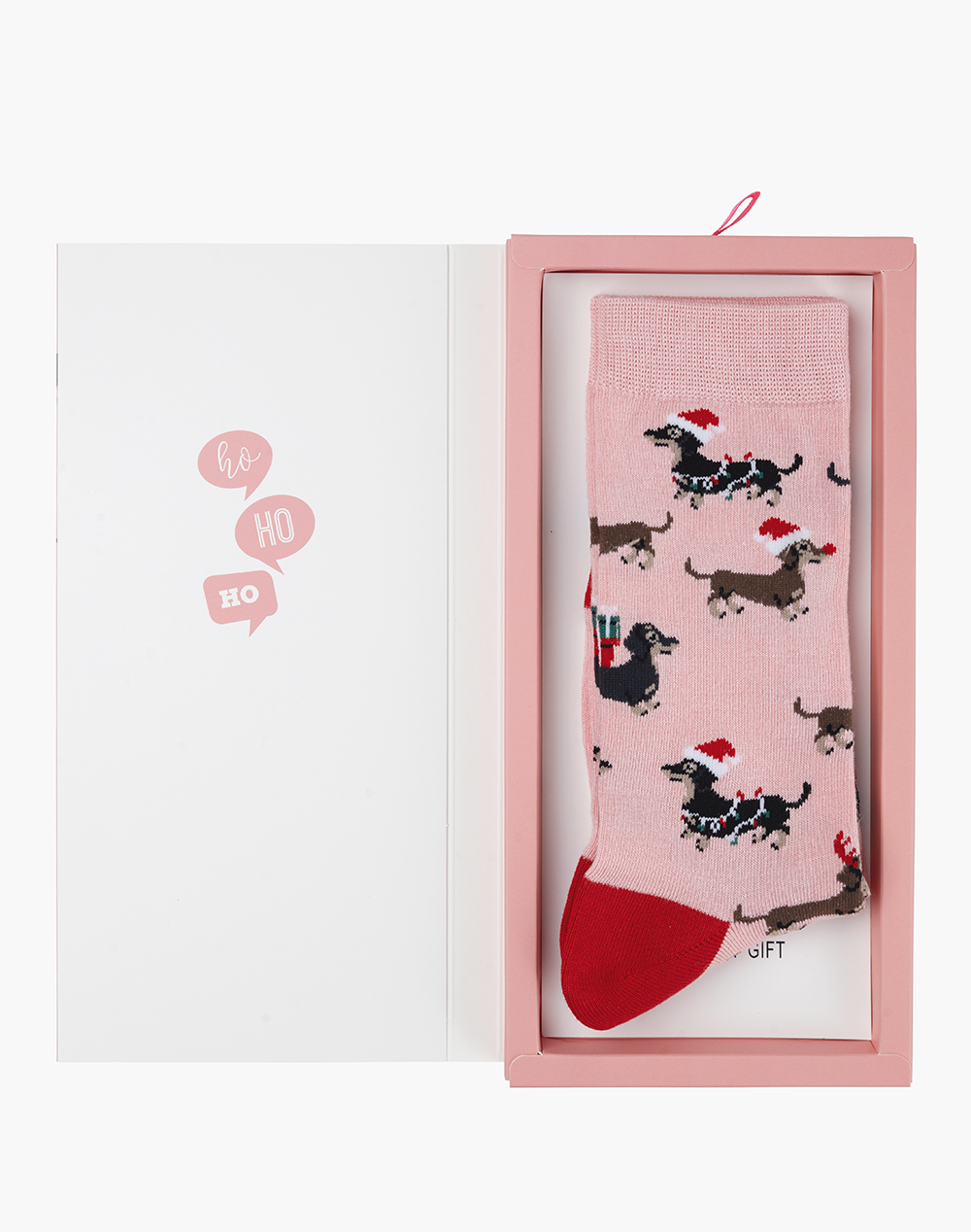 WOMENS HO HO HO DASH BAMBOO SOCK CARD