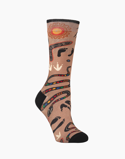 WOMENS NATIVE AUSTRALIAN DREAMTIME BAMBOO SOCK