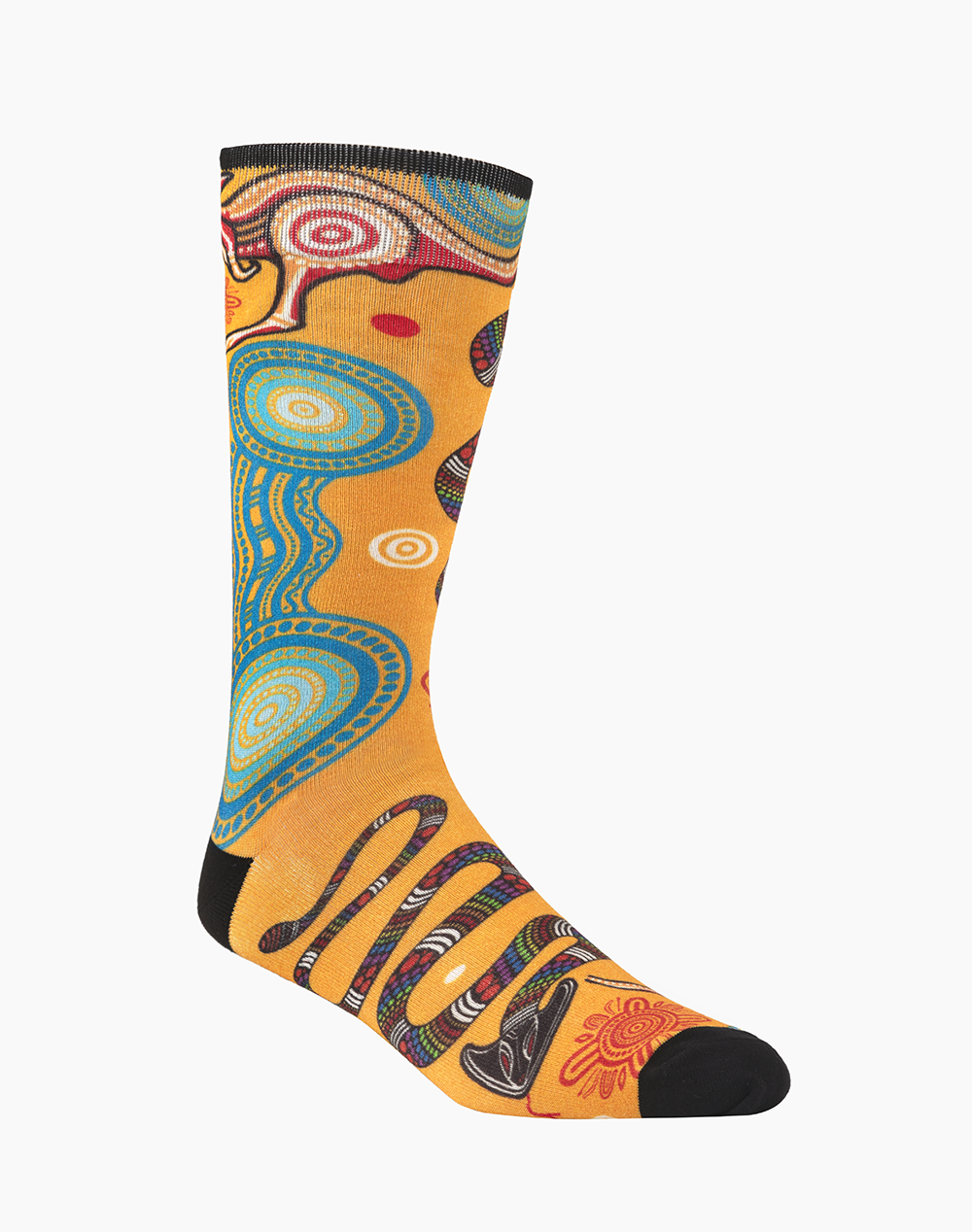 MENS NATIVE AUSTRALIAN RAINBOW SERPENT BAMBOO SOCK