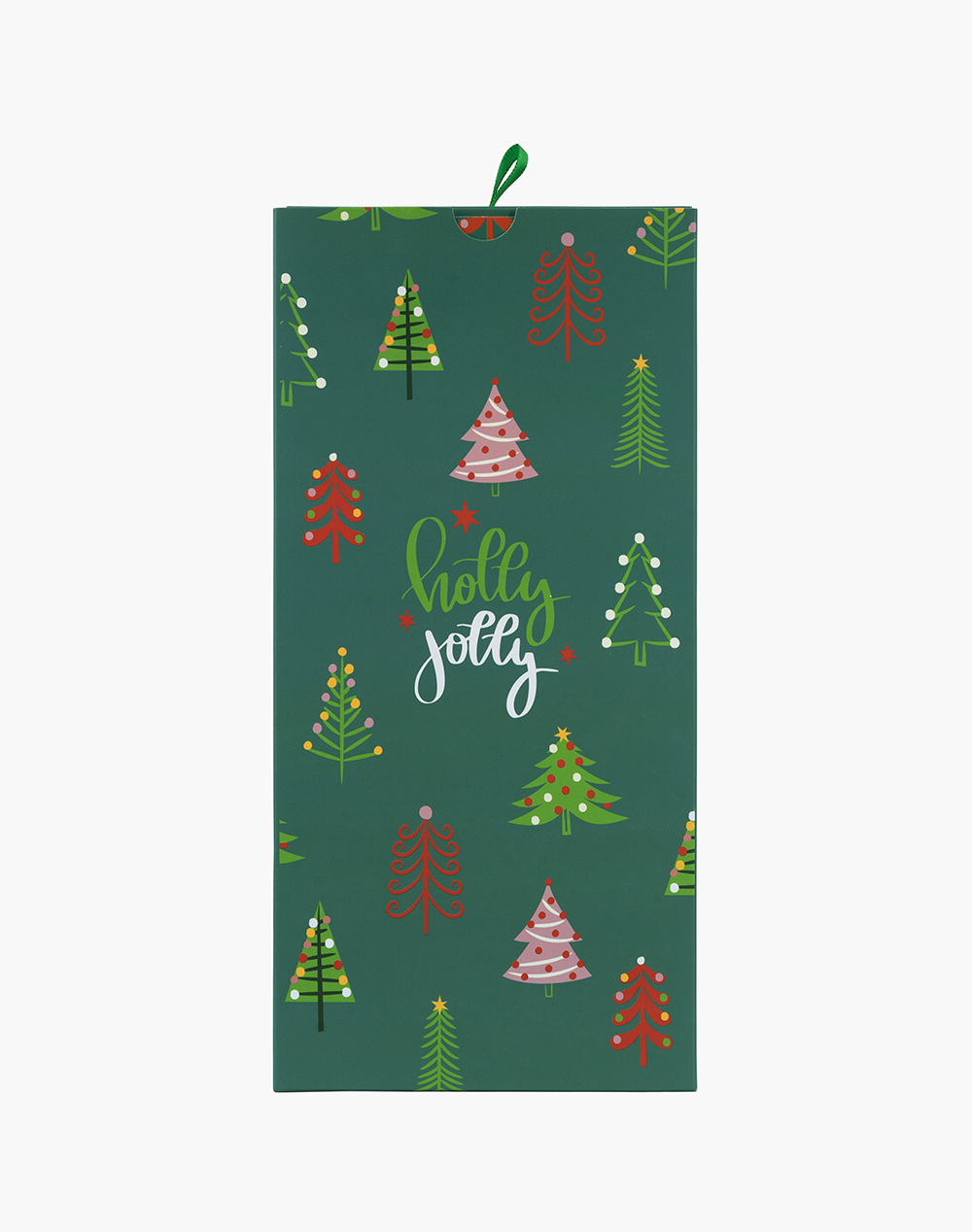 WOMENS HOLLY JOLLY TREES BAMBOO SOCK CARD