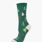 WOMENS HOLLY JOLLY TREES BAMBOO SOCK CARD