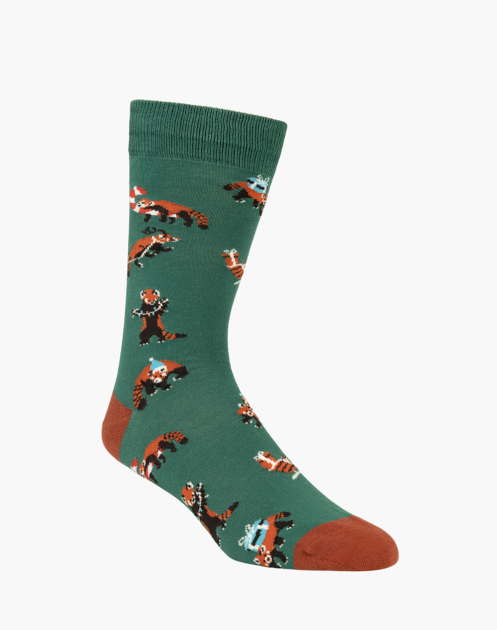 MENS RED PANDA XMAS BAMBOO SOCK