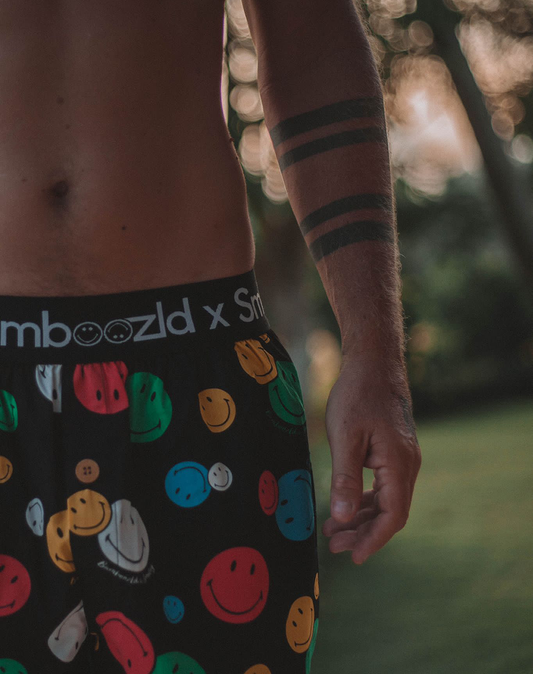 MENS SMILEY BAMBOO BOXER SHORT - MEDIUM SIZE ONLY