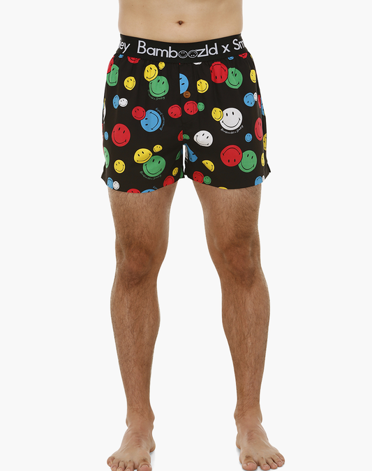 MENS SMILEY BAMBOO BOXER SHORT - MEDIUM SIZE ONLY