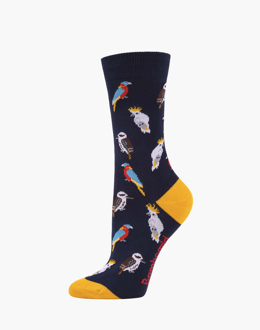 WOMENS AUSSIE BIRDS BAMBOO SOCK