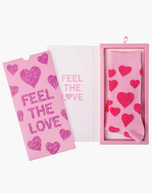 WOMENS FEEL THE LOVE BAMBOO SOCK CARD