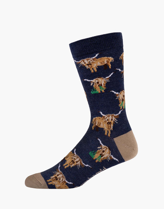 MENS HYLANDER COW BAMBOO SOCK