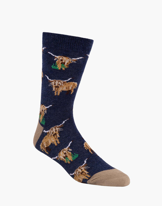 MENS HYLANDER COW BAMBOO SOCK