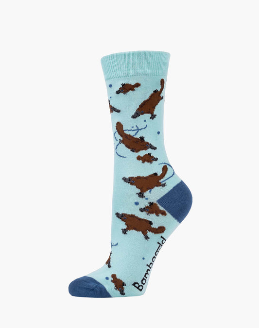 WOMENS PLATYPUS AND PUGGLE BAMBOO SOCK