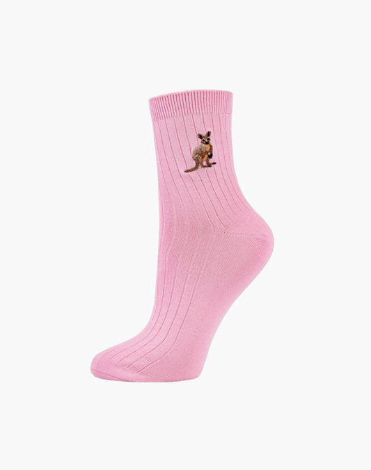 WOMENS QUARTER CREW ROCK WALLABY BAMBOO SOCK