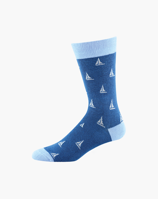 MENS DITSY SAILING BAMBOO SOCK