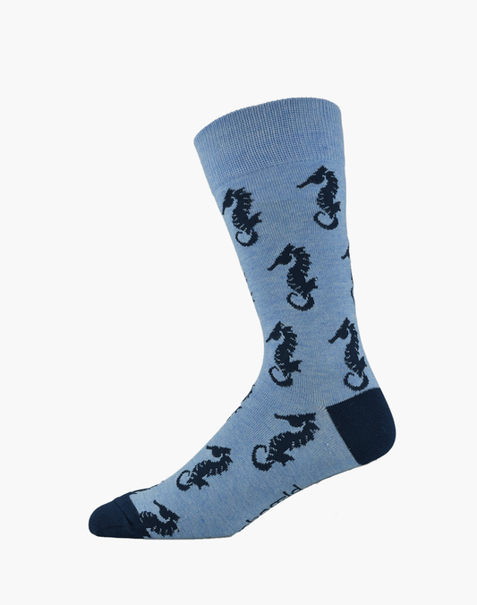 MENS SEAHORSE BAMBOO SOCK