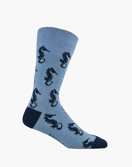 MENS SEAHORSE BAMBOO SOCK