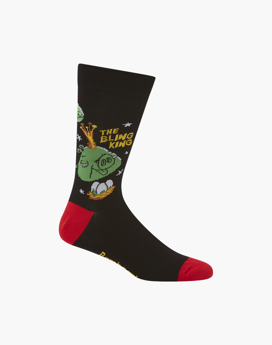 MENS ANGRY BIRDS THE BLING KING BAMBOO SOCK