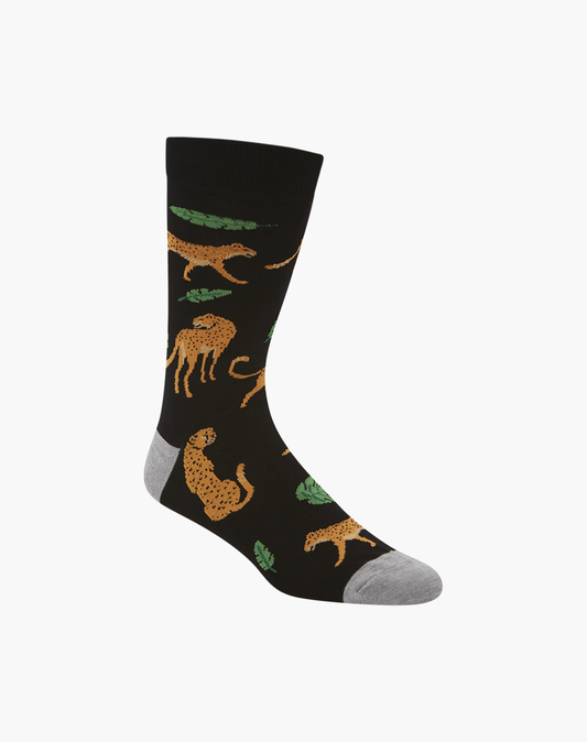 MENS SAVANNA CHEETAH BAMBOO SOCK