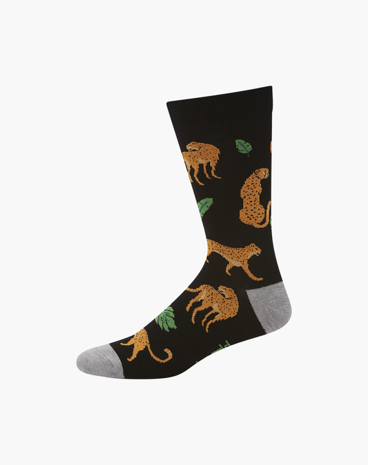 MENS SAVANNA CHEETAH BAMBOO SOCK